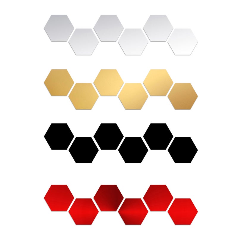 Hexagon Mirror Wall Decals: 12PCS Gold 10CM Side Length - Scratch-resistant Protective Film Removable Mirror Sticker for Living Room Office Home Decor - Image 5