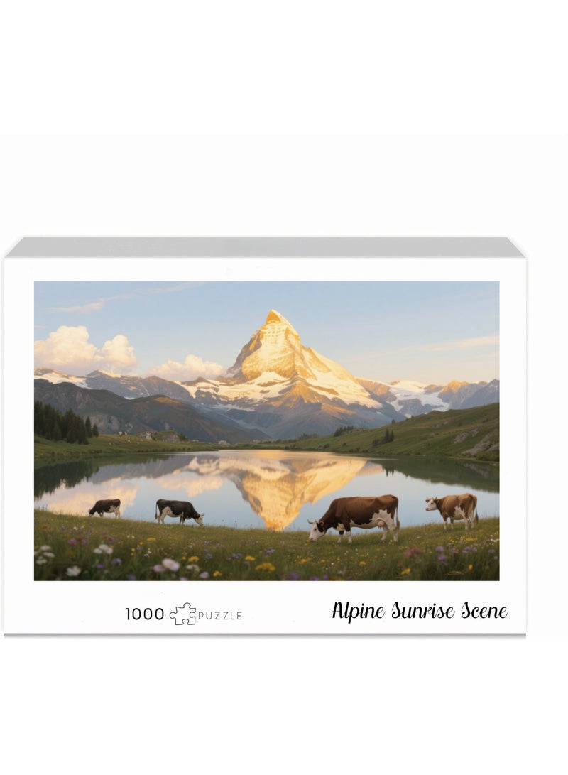 1000 لغز لمناظر شروق الشمس في جبال الألب - أنماط مصممة بشكل إبداعي لتجربة فنية ملونة، مناسبة للبالغين والأطفال - Image 2