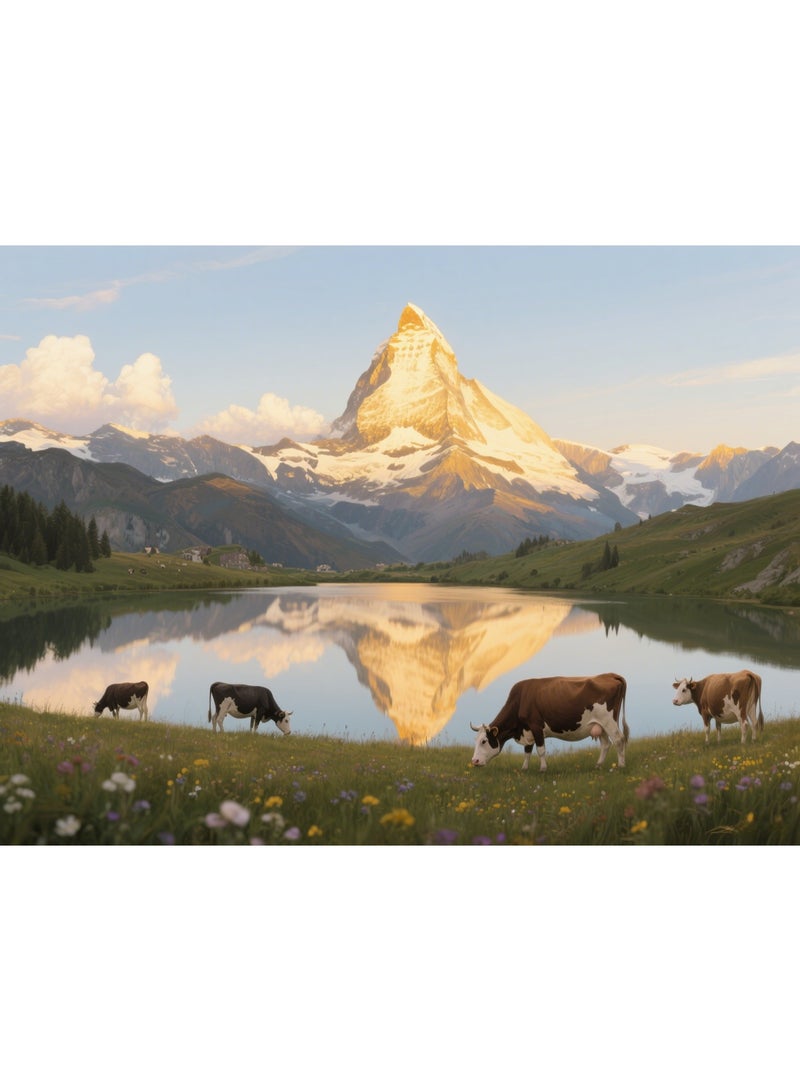 1000 لغز لمناظر شروق الشمس في جبال الألب - أنماط مصممة بشكل إبداعي لتجربة فنية ملونة، مناسبة للبالغين والأطفال - Image 1