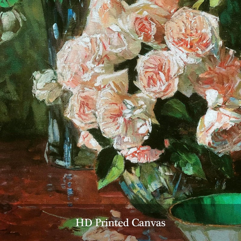 Pyradecor Vintage Canvas Wall Art Retro Natural Wood Framed Home Decor White Roses Canvas Prints Mid Century Wall Decor for Living Room Office Farmhouse Kitchen Decorations AH1108-2025NW - Image 4