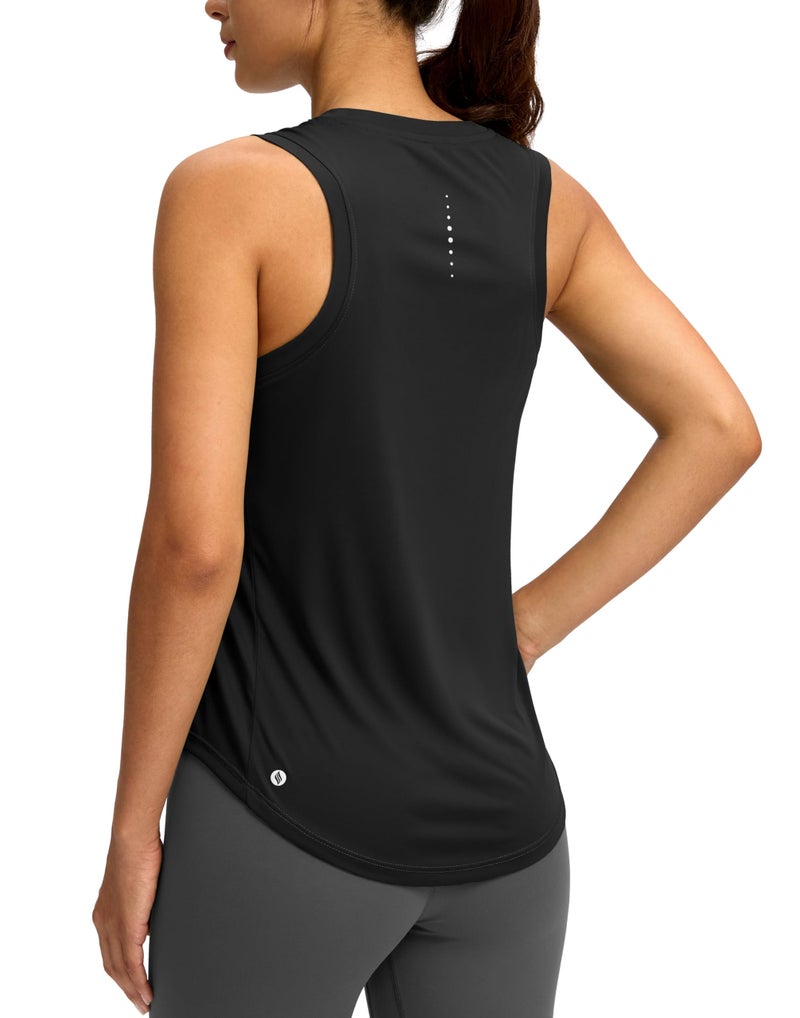 SANTINY Women's Sleeveless Workout Tops Lightweight Tennis Yoga Athletic Running Shirts Racerback Tank Tops for Women (Black_XL) - Image 1