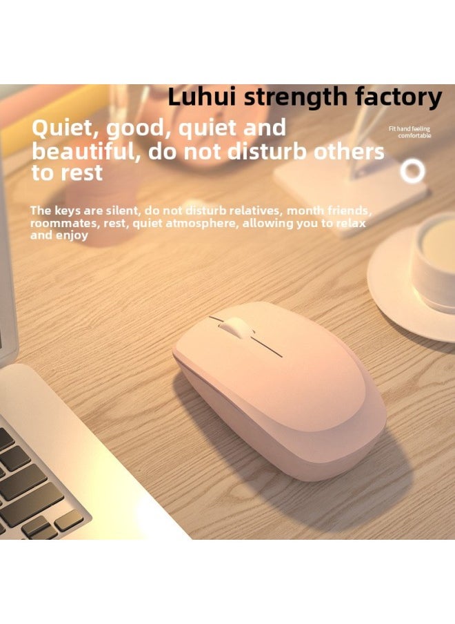 Generic - Wireless Mouse Bluetooth Rechargeable Silent Silent Students Office Workers Office Notebook Desktop Computer Universal-Color:Fairy Pink (upgraded Chip-single Mode Wireless) Silent-official Authentic [2-year Warranty] - Image 1