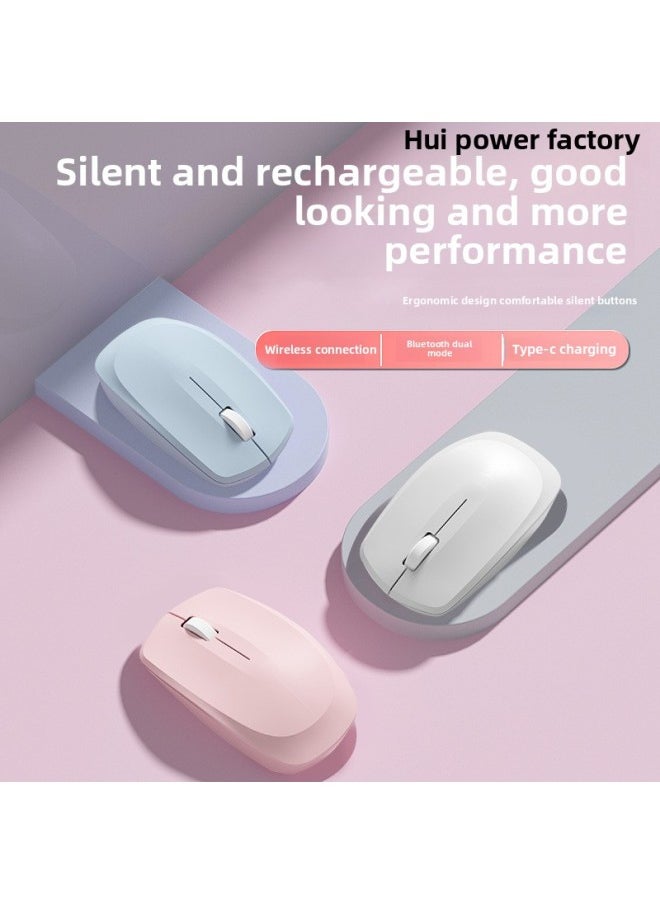 Generic - Wireless Mouse Bluetooth Rechargeable Silent Silent Students Office Workers Office Notebook Desktop Computer Universal-Color:Fairy Pink (upgraded Chip-single Mode Wireless) Silent-official Authentic [2-year Warranty] - Image 1