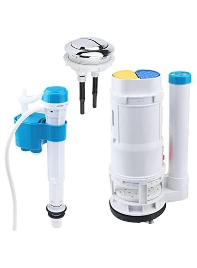 صمام تدفق مزدوج للمرحاض، صمام تعبئة، زر ضغط، مجموعة إصلاح المرحاض بارتفاع 210 مم، لخزان المرحاض 255-305 مم - Image 1