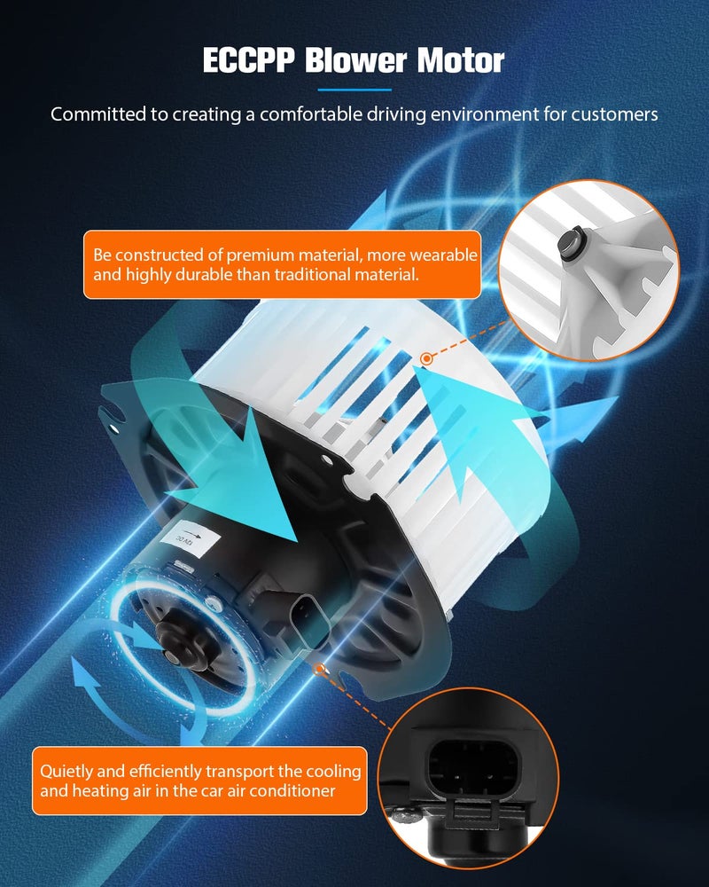 ECCPP HVAC Plastic Heater Blower Motor with Fan Cage for Chevy Express and GMC Savana - Image 5