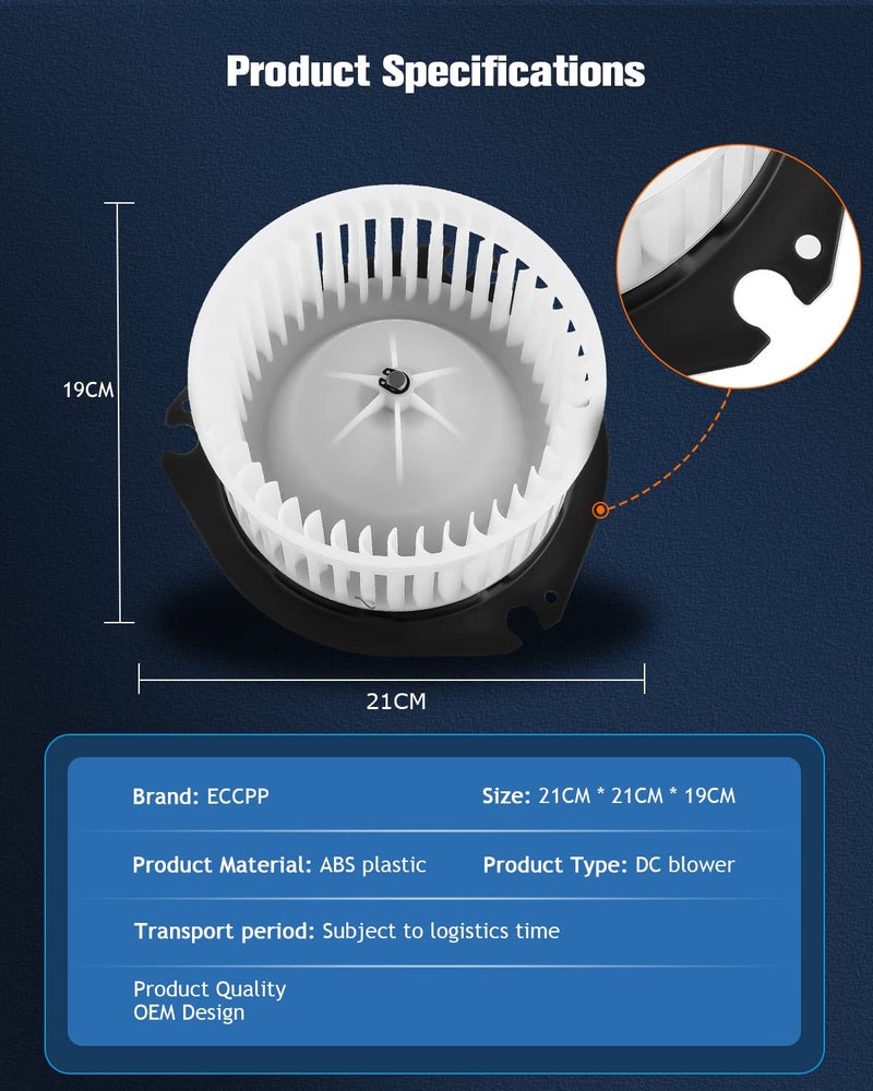 ECCPP HVAC Plastic Heater Blower Motor with Fan Cage for Chevy Express and GMC Savana - Image 4