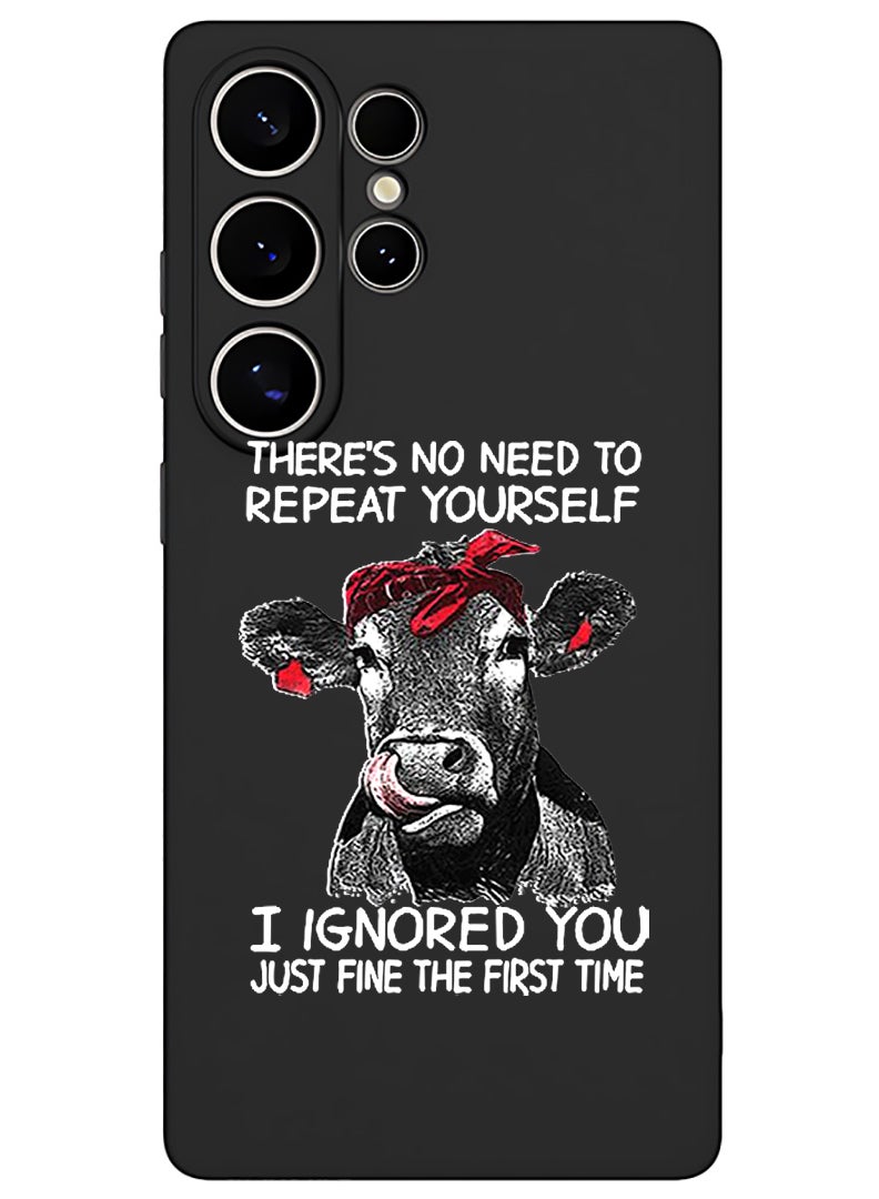 Theodor Protective Slim Fit Case Liquid Silicone Cover with Full Body Protection Anti-Scratch Shockproof Case For Samsung Galaxy S25 Ultra (Black) - there is no ned to repeat yourself - White - Image 1