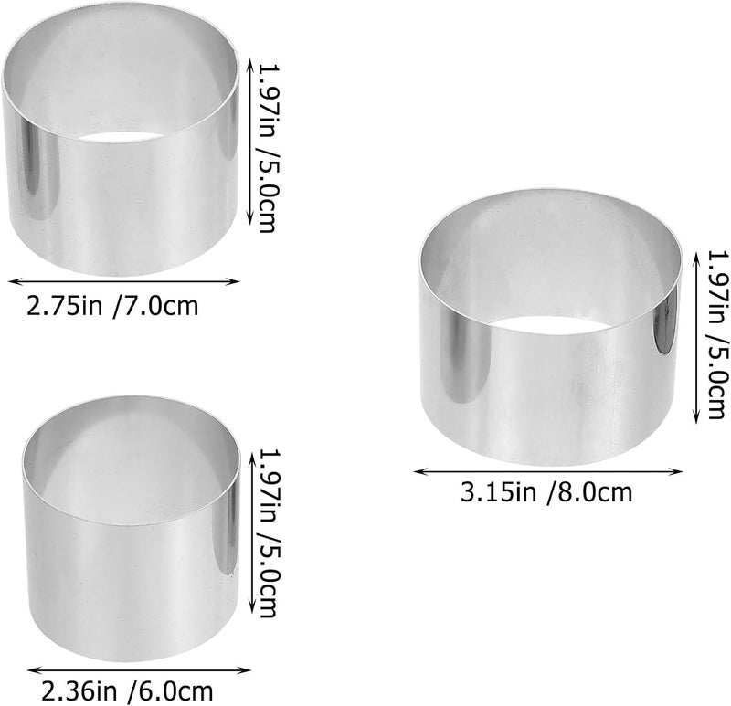 Stainless Steel Cake Rings Baking Set 4pcs round Cake Molds with Press Plates and Mousse Baking Kitchen Bakeware - Image 2