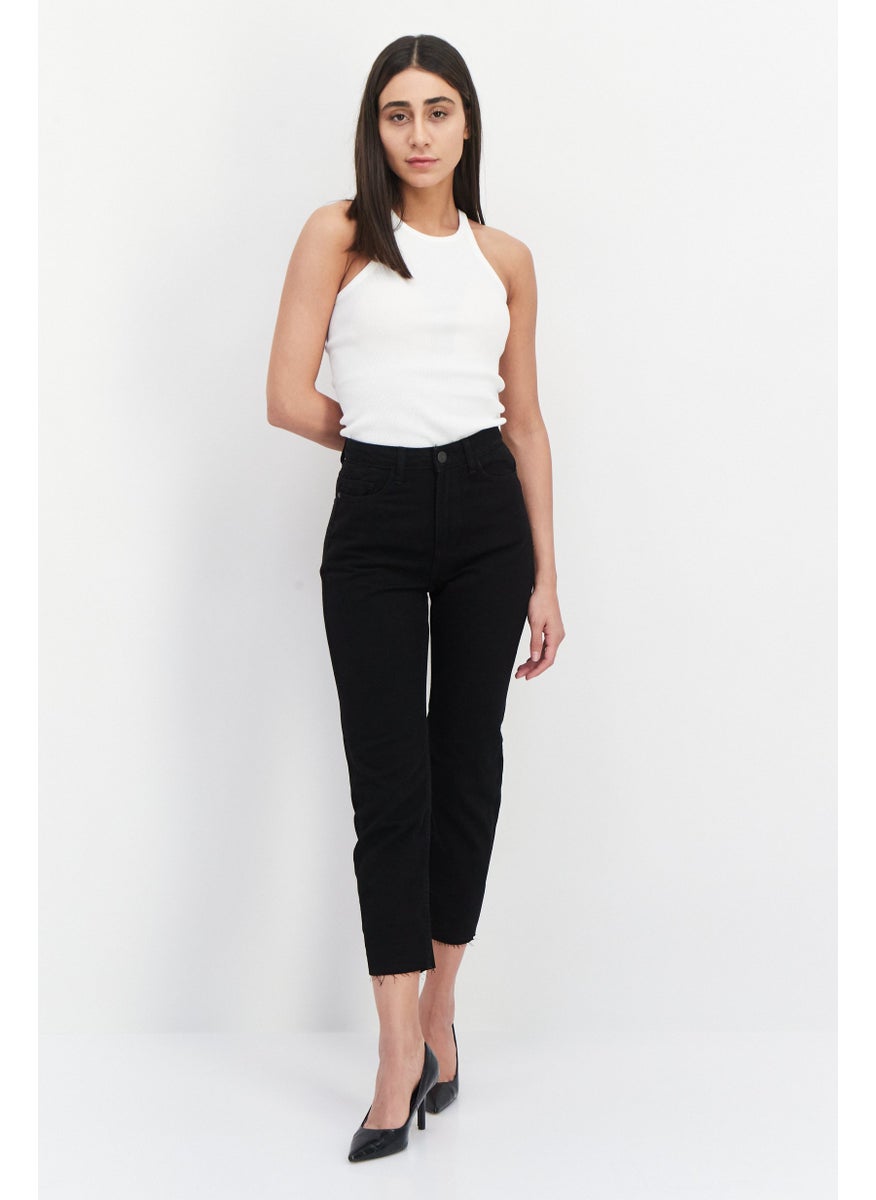 NOISY MAY Women Slim Fit Solid Non Stretchable Jeans, Black  - Image 2
