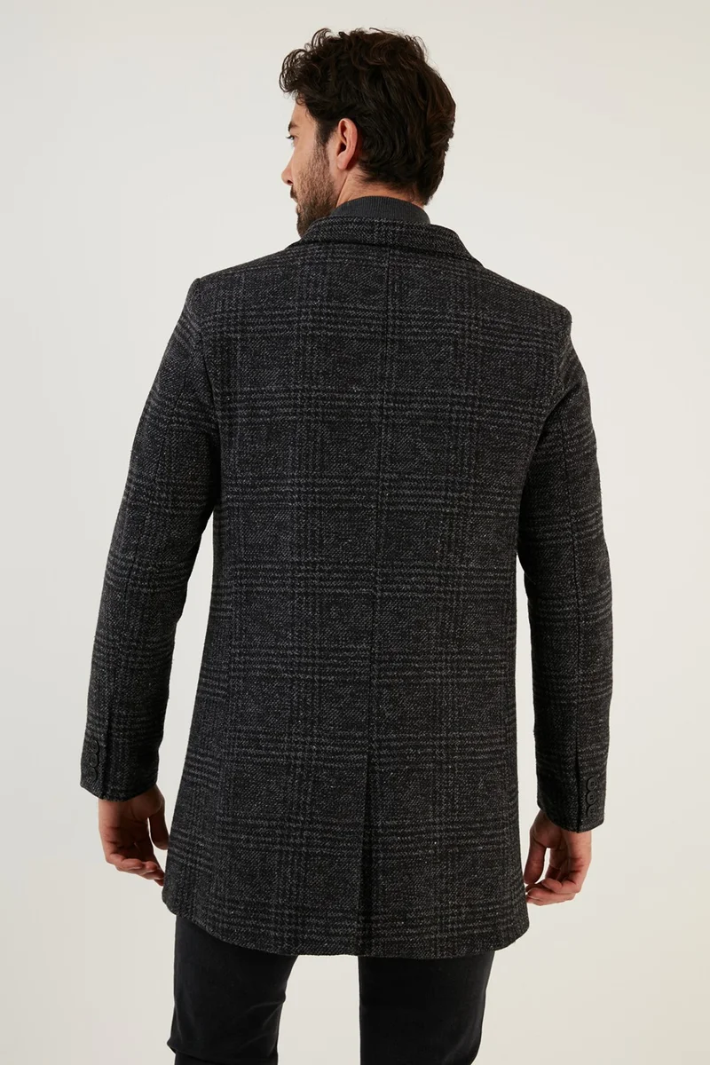 Buratti Slim Fit Single Slit Buttoned Mono Collar Cashew Coat Men's Coat 5840098