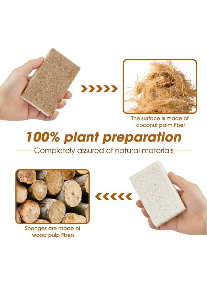 GREENTH PRO 10 Pack Nature Dish Sponge - Natural Kitchen Sponge - Coconut Fiber and Wood Cellulose Scrubber Sponge - Image 2