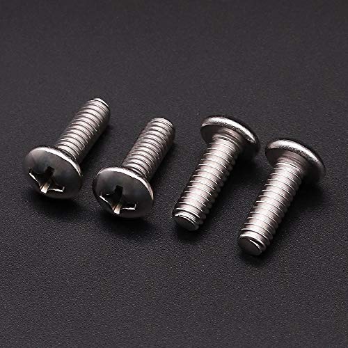 RoyceMart #10-32 x 1/2" inch (50 pcs) Phillips Pan Head Machine Screw Bolt, 304 Stainless Steel 18-8 Rounded Head Screws, UNF Full Thread, Bright Finish - Image 2