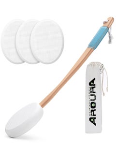 Aroura Premium Lotion Applicator For Back | Easy Reach | Self-Application of Cream Sunscreen Self Tanner | Includes 1 Applicator Handle, 3 Pads  - Image 1