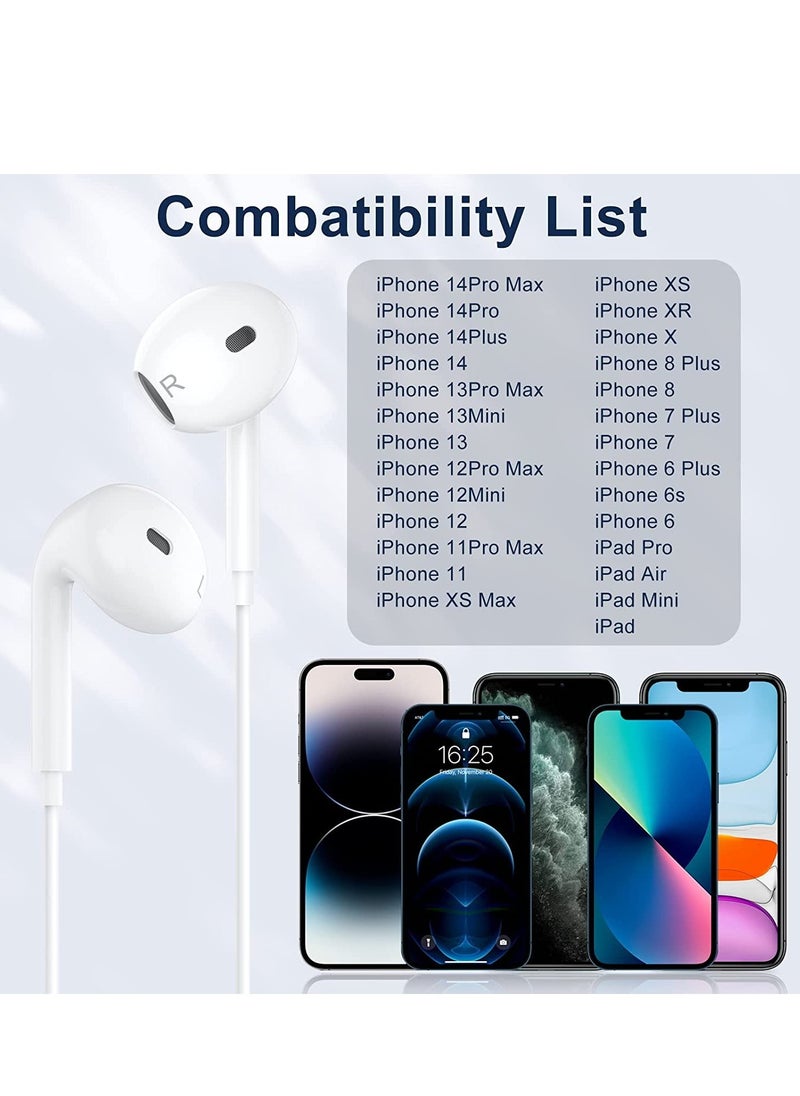 ELTRAZONE - Apple Earbuds Headphones Wired with Lightning Connector[Apple MFi Certified] iPhone Earphones Compatible with iPhone 14/13/12/SE/11/XR/XS/X/8/7-All iOS(Built-in Microphone & Volume Control) - Image 1