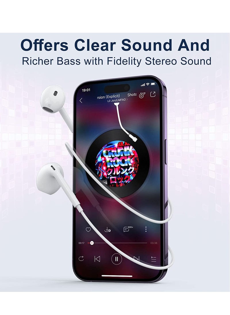 ELTRAZONE - Apple Earbuds Headphones Wired with Lightning Connector[Apple MFi Certified] iPhone Earphones Compatible with iPhone 14/13/12/SE/11/XR/XS/X/8/7-All iOS(Built-in Microphone & Volume Control) - Image 1