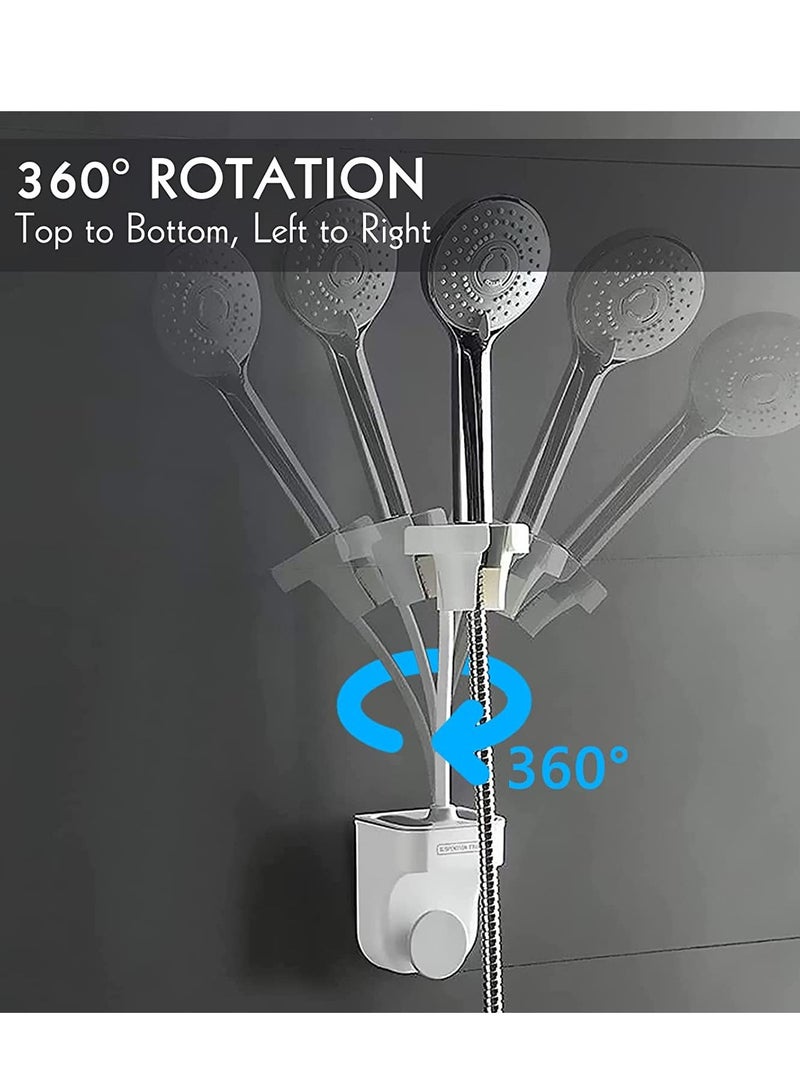 SYOSI Hair Dryer Holder Hands Free Adjustable 360 Degree Rotation Lazy Hair Blow Drying Stand with Storage Positionable Arm Bathroom Toilet Bedroom Wall Mount for Mirror and Ceramic Tile - Image 4
