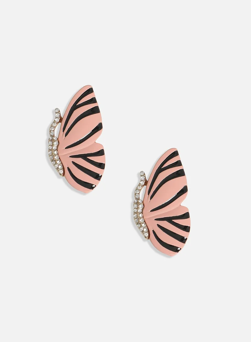 SOHI Butterfly Enamel Artificial Stud Earring Jewellery