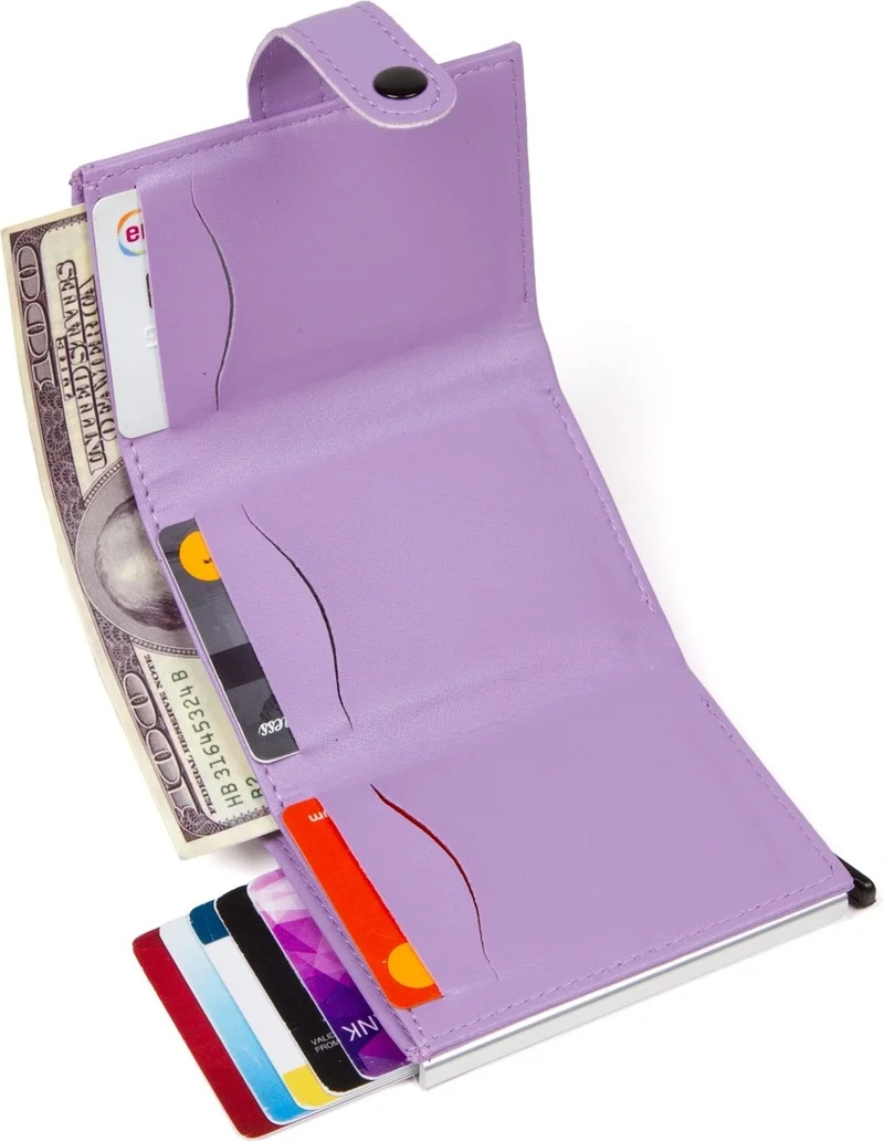 اديلينا باجز Adelina Soft Textured Automatic Mechanism Card Holder Wallet