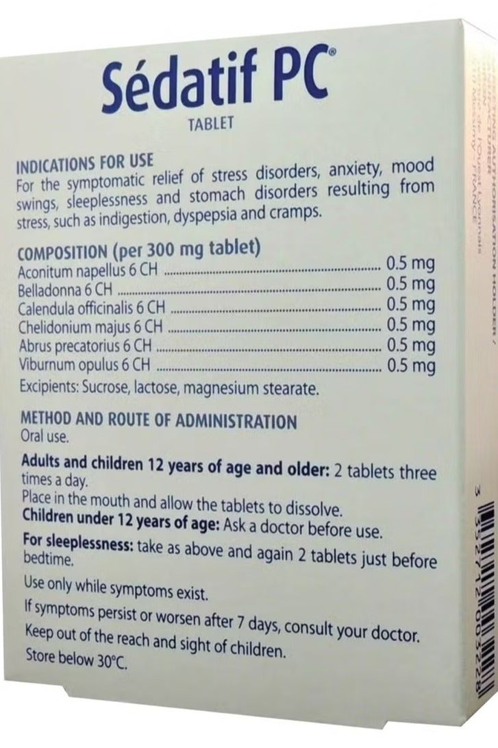 Boiron Sedatif PC Anxiety, Sleeplessness & Stress Relief Tablets 40's - Image 2