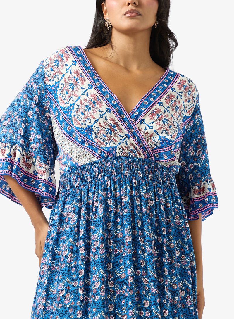 Ginger Plus Boho Floral Print A Line Dress - Image 3
