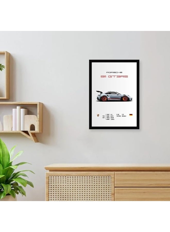 CodersParadise Porsche GT3 RS Wall Poster Frame | 8x12 Inch (A4 Size) | Premium Car Artwork for Home, Bedroom & Living Room | Aesthetic Sports Car Wall Decor - Image 2