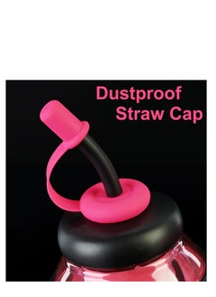 SYOSI Pink Water Bottle with Handle and Straw, Large Water Bottles for Girls with Straw and Straw Cap, Reusable and Eco-friendly, Carrying Convenience, 34oz Gym Sports Water Bottle  - Image 4