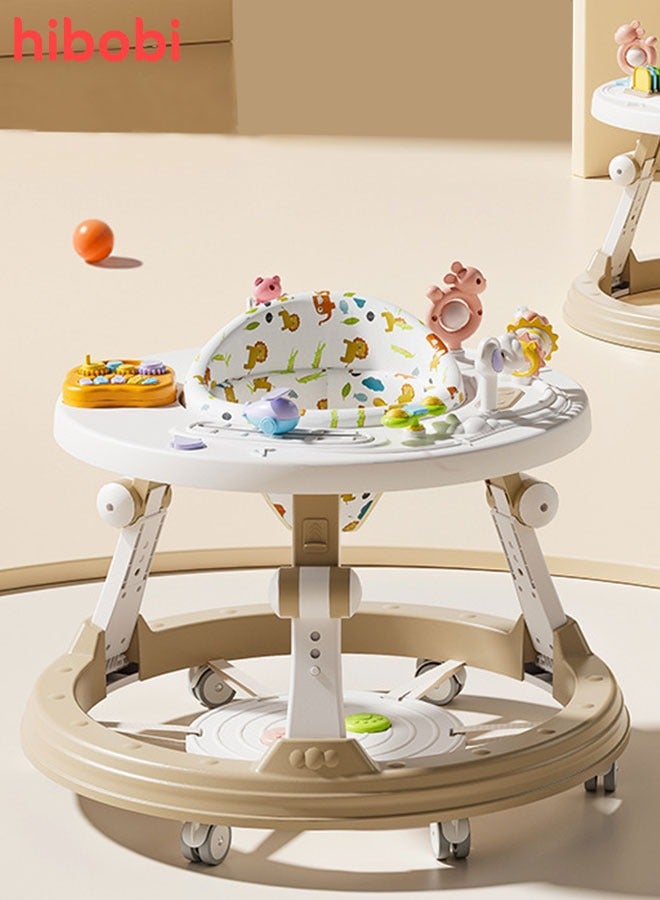 hibobi Baby Walker Foldable 3-in-1, Music Toys, Seat & Table Mode, Anti-Rollover Design with 3 Adjustable Heights, 6–36 Months - Image 1