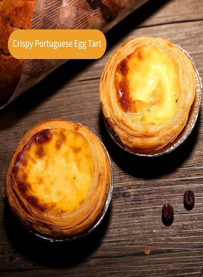 GUZE-US U D Disposable Egg Tart Molds for Baking, 2.8 inch U D Tart, Aluminum Foil Bakeware for Baking, Making Tarts, Quiche Pie, Caramel Pudding, Etc. - Image 3