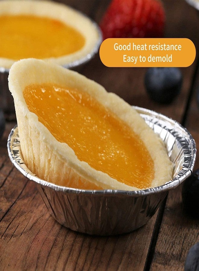 GUZE-US U D Disposable Egg Tart Molds for Baking, 2.8 inch U D Tart, Aluminum Foil Bakeware for Baking, Making Tarts, Quiche Pie, Caramel Pudding, Etc. - Image 2