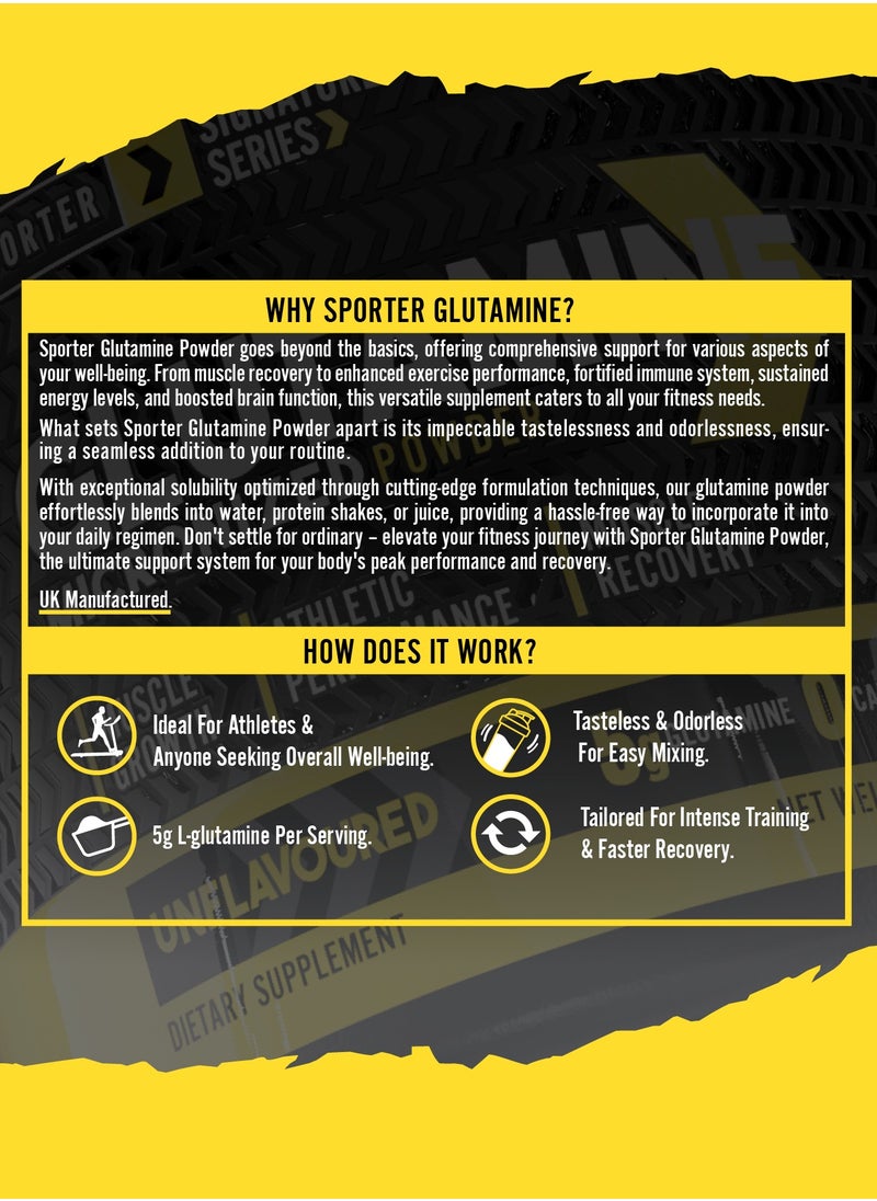 SPORTER Sporter L-glutamine Powder 60 Servings Pure Micronized Glutamine Per Serving Unflavored And Easy To Mix  - Image 5