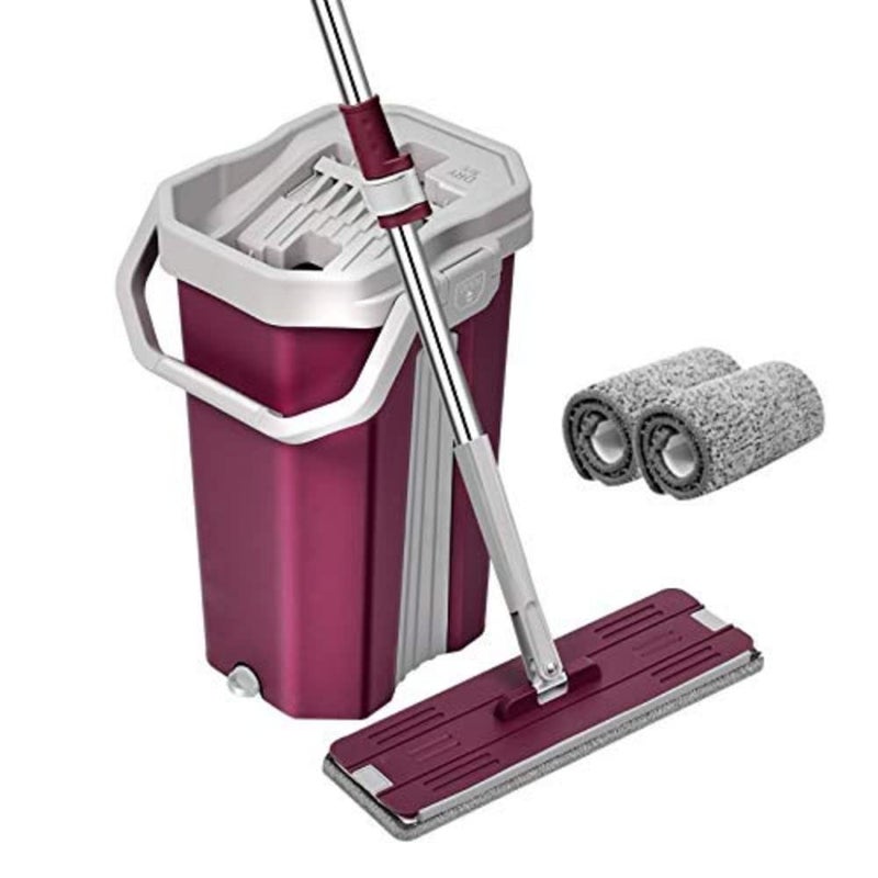 UPC Flat Mop Spare Head and Handle with Microfiber Refill with 360� Cleaning - Suitable for Flat Spin Mop - Image 2