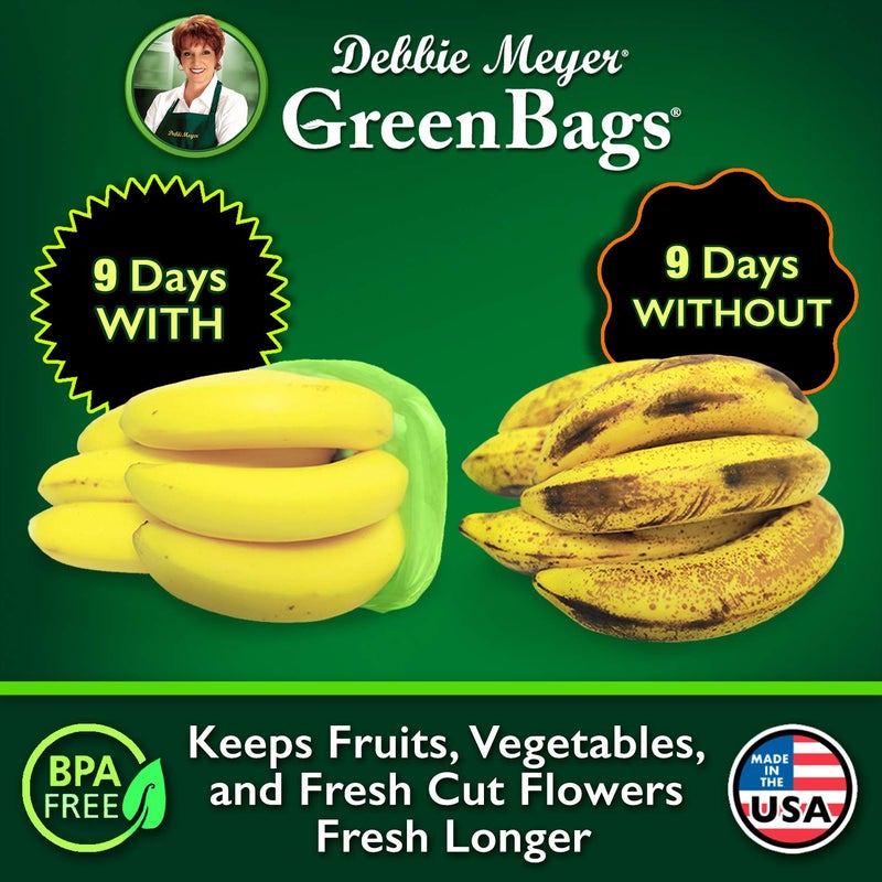 Debbie Meyer, GreenBags 40-Pack (16M, 16L, 8XL) | Reusable Storage Bags Keeps Fruit, Vegetables, Produce, Cut Flowers Fresh Longer, Kitchen & Fridge Preservation Solution, BPA Free, Made in the USA - Image 4