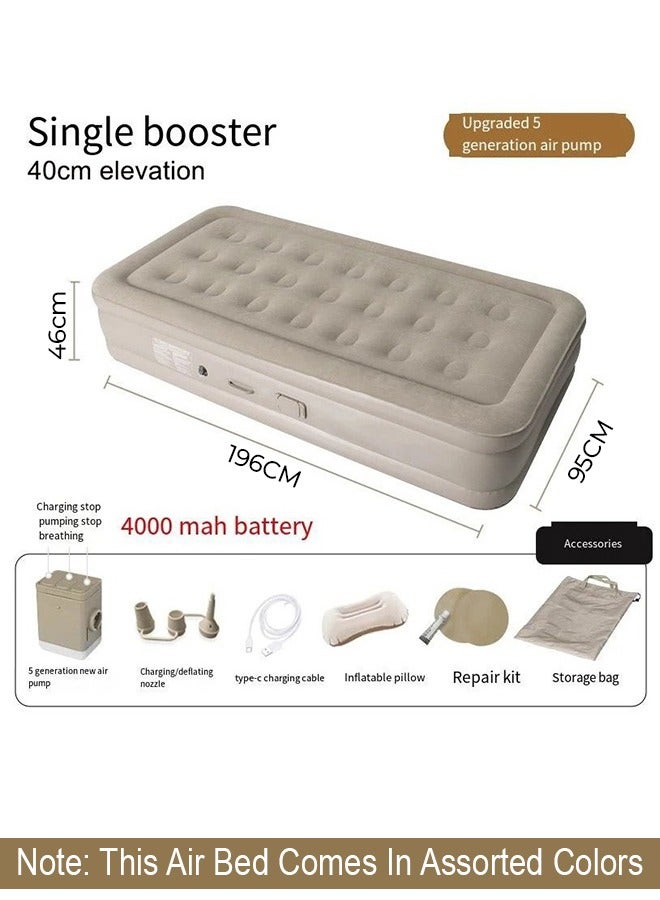 Portable Inflatable Air Mattress with Built-in Electric Pump – Water-Resistant Sleeping Pad Features Fast Self-Inflation & Deflation, Ideal for Home, Guests, Camping, Travel, and Outdoor Use, Assorted Colors - Image 2