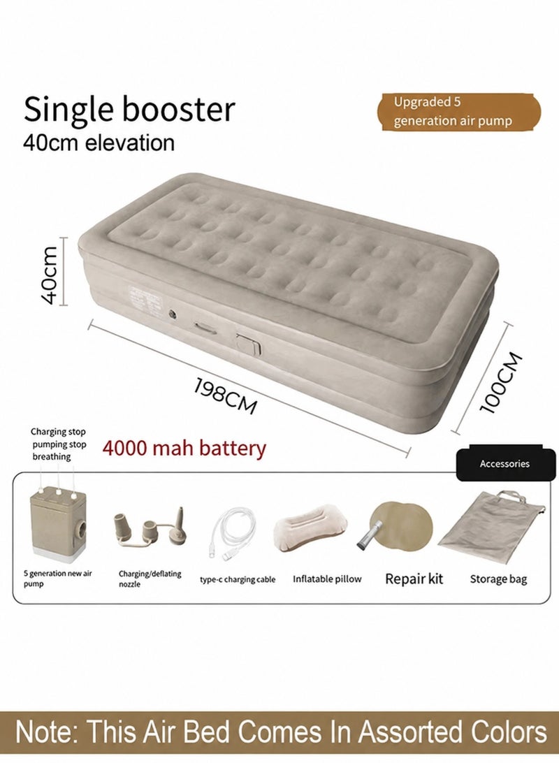 Portable Inflatable Air Mattress with Built-in Electric Pump – Water-Resistant Sleeping Pad Features Fast Self-Inflation & Deflation, Ideal for Home, Guests, Camping, Travel, and Outdoor Use, Assorted Colors - Image 2
