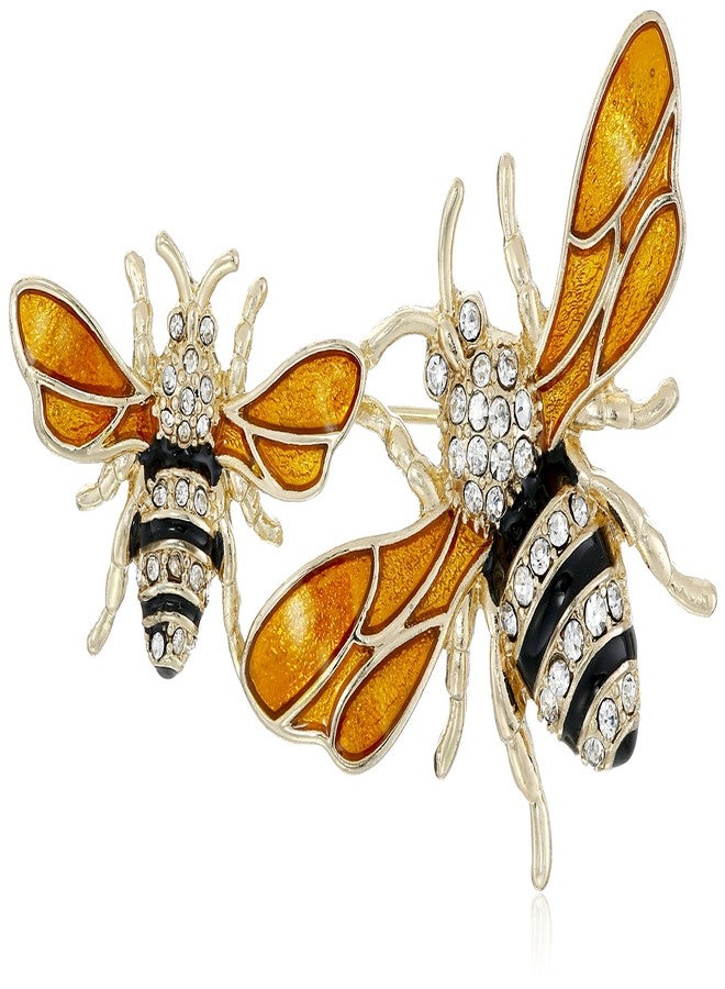 Napier Classics Goldtone and Yellow Bee Brooch Pin - Image 1