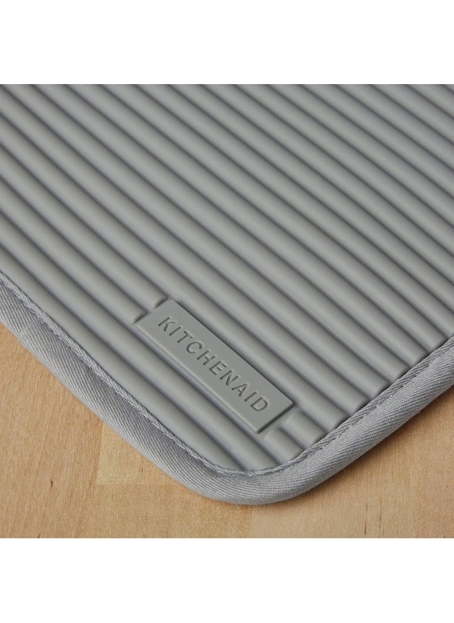 KitchenAid KitchenAid Ribbed Soft Silicone Water Resistant Pot Holder Set, Grey, 2 Piece Set  - Image 2