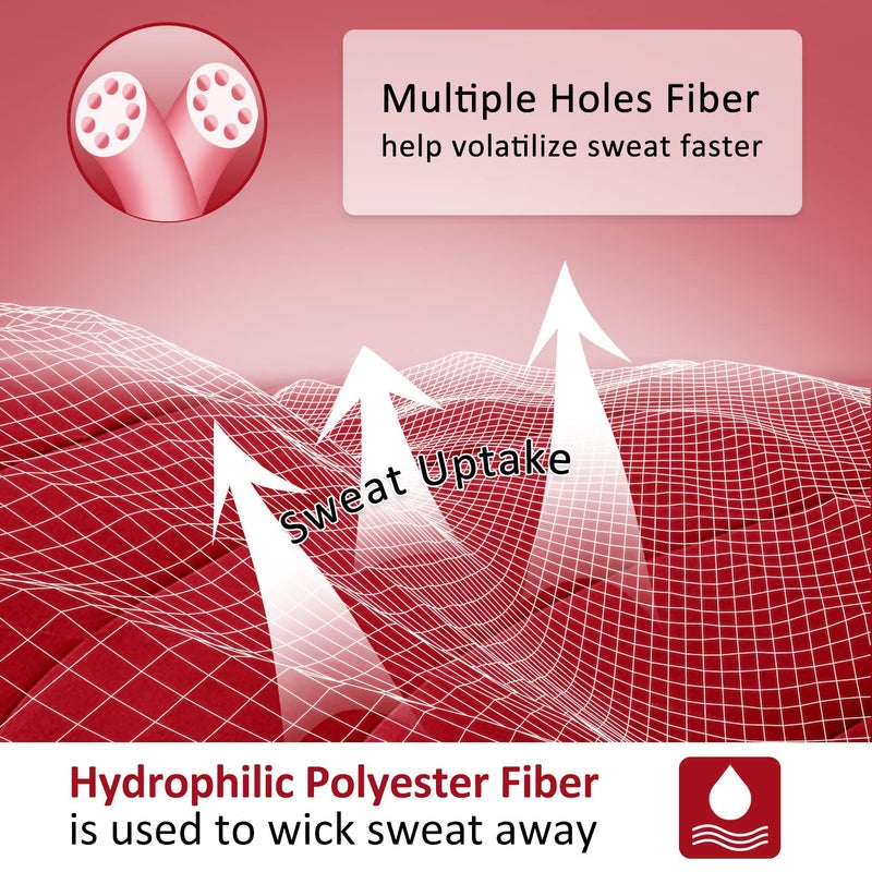 LOVTEX 3PCS Black and Red Comforter Set Queen - Ultra Soft Washed Microfiber Comforter Queen Set - Reversible Down Alternative Red Comforter Queen with 2 Pillow Shams(Red/Black) - Image 2