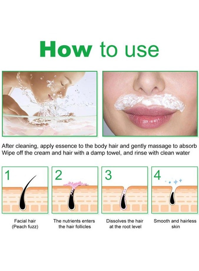 Rozino كريم إزالة الشعر بالوجه مع الألوة للبشرة والجسم مهدئ لطيف فعال للإصلاح (1.75 أونصة سائلة لإزالة الشعر) - Image 3