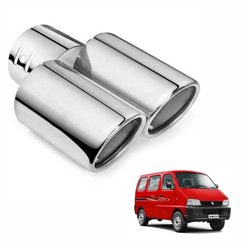 أنبوب عادم مزدوج مع كاتم صوت من الفولاذ المقاوم للصدأ، مخرج نهاية العادم 1 قطعة لسيارة ماروتي سوزوكي إيكو