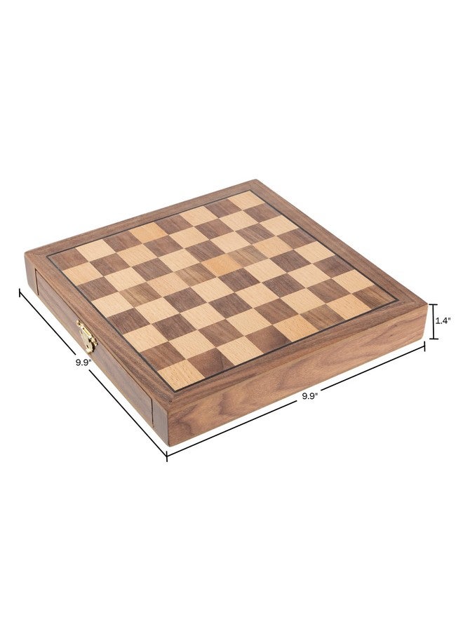 Hey! Play! Inlaid Walnut-Style Magnetized Wood Chess Set with Staunton Wood Chessmen, Brown,1.375x9.875x9.875, 12-21129 - Image 2