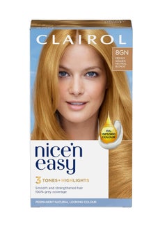 CLAIROL Nicen Easy Creme Natural Looking Oil Infused Permanent Hair Dye 8GN Medium Golden Neutral Blonde  - Image 1
