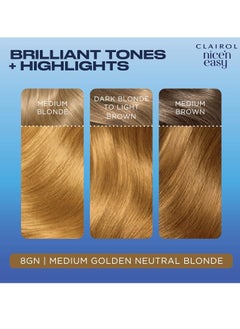 CLAIROL Nicen Easy Creme Natural Looking Oil Infused Permanent Hair Dye 8GN Medium Golden Neutral Blonde  - Image 4