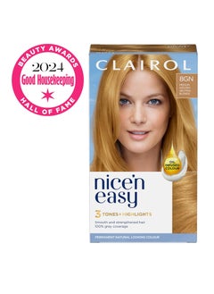 CLAIROL Nicen Easy Creme Natural Looking Oil Infused Permanent Hair Dye 8GN Medium Golden Neutral Blonde  - Image 2