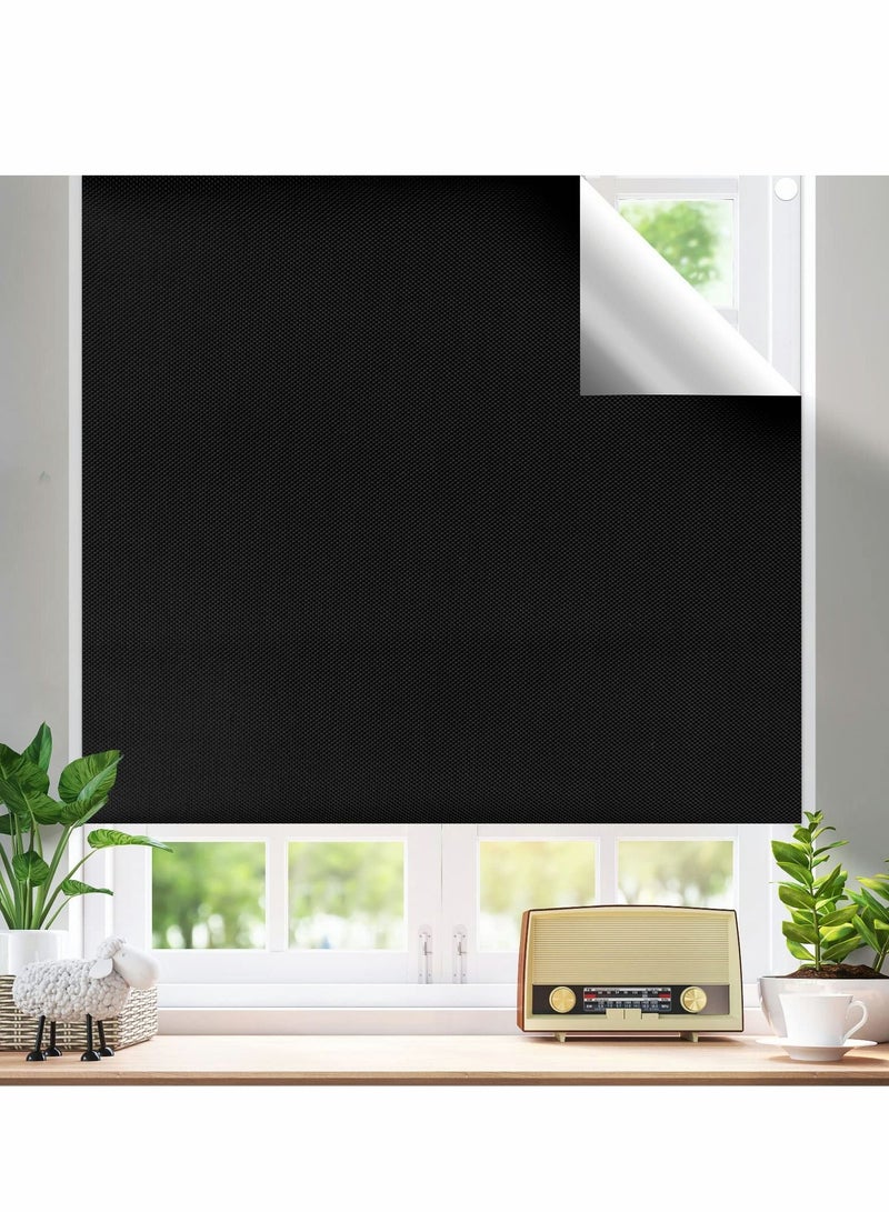 SYOSI Blackout Blind, Portable Blinds Stick On Window No Drill, Material Curtains for Bedroom Nursery Loft Travel RV Car 100x145cm  - Image 1