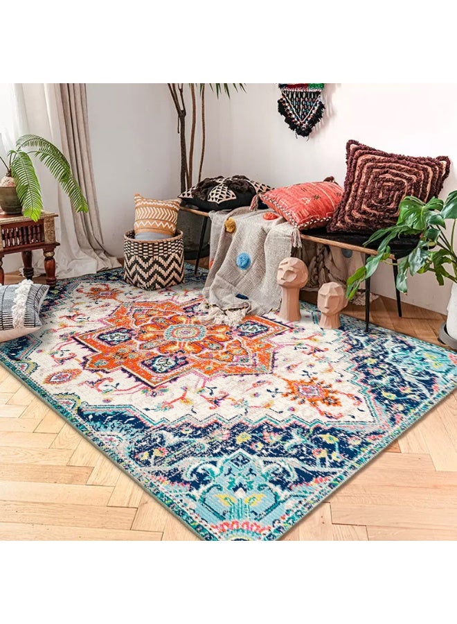 Anna 80*120cm Vintage Persian Style Living Room Carpet - Soft, Washable, Non-Slip, Stain Resistant, Easy to Maintain for Bedroom and Lounge - Image 1