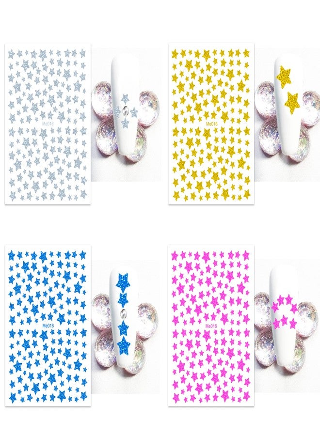 IHUKEIT 10 Sheets Glitter Star Nail Stickers for Women Girls Kids Nail Decoration 3D Self Adhesive Shinning Nail Decals for Fingernails and Acrylic Nails Design (Glitter Star) - Image 4