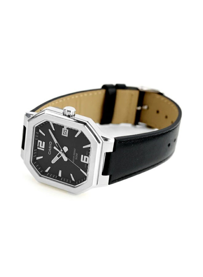 كاسيو ساعة كاسيو CASIO MTP-B195L-1AVDF للرجال بعقارب – مينا أسود، سوار جلد طبيعي، تصميم كلاسيكي للرسمية والاستخدام اليومي - Image 3