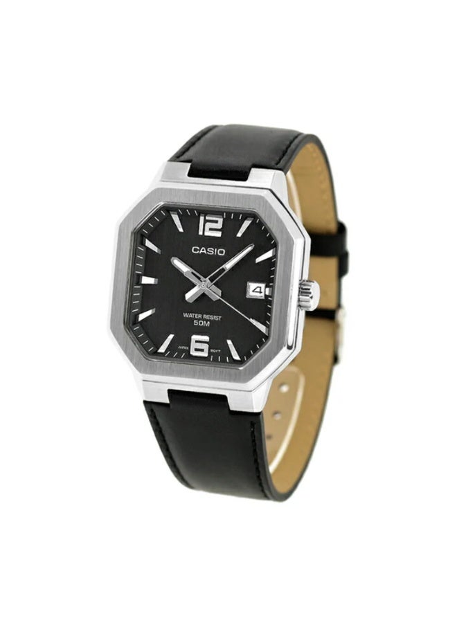 كاسيو ساعة كاسيو CASIO MTP-B195L-1AVDF للرجال بعقارب – مينا أسود، سوار جلد طبيعي، تصميم كلاسيكي للرسمية والاستخدام اليومي - Image 2