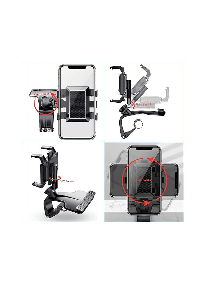 Dashboard Phone Holder for Car Clip On Car Mount 1200 Degree Rotation Adjustable Automobile Cradle Suitable for Smartphone 3 to 7 inch - Image 3
