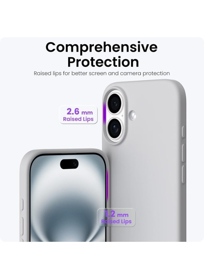 ACLIX Silicone Case Compatible with iPhone 17, Slim Liquid Silicone Phone Case with 3-Layer Soft Rubber Shockproof Bumper with TPU Lining (Grey) - Image 4